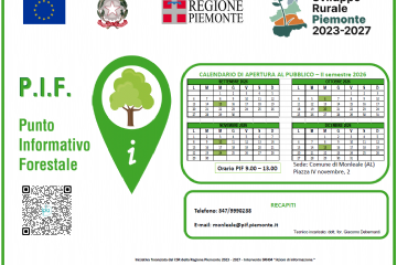 Orario 2026 Punto Informativo Forestale (P.I.F.)